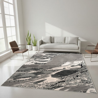 Smart Living Parma Modern Shimmer RugSoft Luxury For Living & BedroomGrey60 X 220 Cm from B&Q