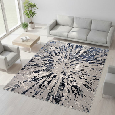 Smart Living Luxury Soft Modern Shimmer Sunset Rug For Living & BedroomBlue200 X 290 Cm from B&Q