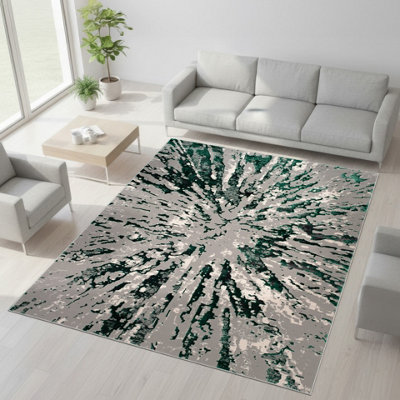 Smart Living Luxury Soft Modern Shimmer Sunset Rug For Living & BedroomEmerald200 X 290 Cm from B&Q
