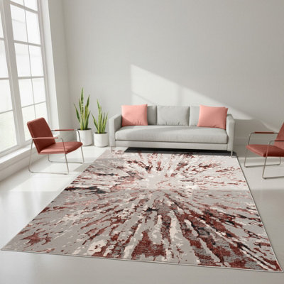 Smart Living Luxury Soft Modern Shimmer Sunset Rug For Living & BedroomPink200 X 290 Cm from B&Q