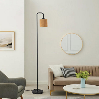 Thehotsale Cylindrical Shape Modern Floor Lamp Standing Light 158Cm HLight Brown from B&Q