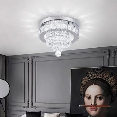 Thehotsale 18W Round Crystal Led Ceiling Light Cool White Light 30Cm Dia from B&Q