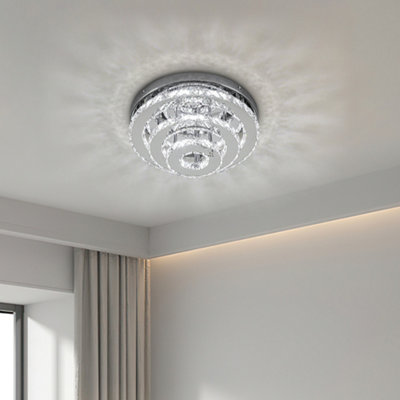 Thehotsale 36W 3-Tiers Chic Round Crystal Ceiling Light Cool White Light 35Cm Dia from B&Q