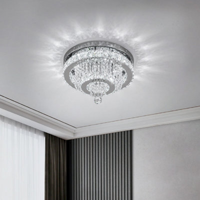 Thehotsale Elegant Crystal Round Led Ceiling Light Cool White Light 36W 40Cm Dia from B&Q