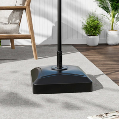 B&Q -  35Kg Capacity Parasol Base Fillable Mobile Umbrella Base Heavy Duty Square Market Stand For Patio With 4 Wheels