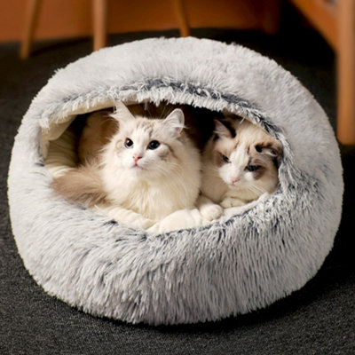Thehotsale Grey Soft Plush Pet Bed Smooth Sleeping Mat For Cats And Dogs 50Cm Dia from B&Q