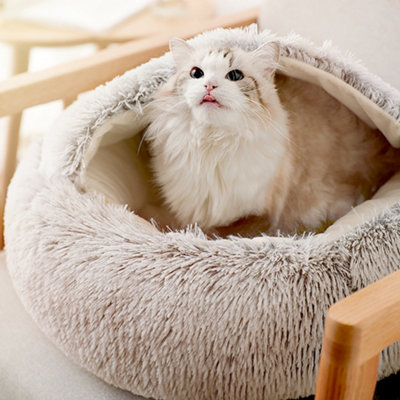 Thehotsale Coffee Soft Plush Pet Bed Smooth Sleeping Mat For Cats And Dogs 60Cm Dia from B&Q