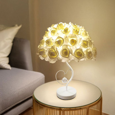 Thehotsale Rose Flower Umbrella-Shaped Lampshade Table Lamp Fixture Decor-Warm Light,e27 from B&Q