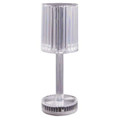 Thehotsale Cylindrical Lampshade Three-Tone Color Transparent Dimmable Table Lamp Bedside Lighting Decor For Bedroom from B&Q