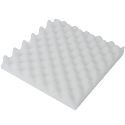 Garden Sanctuary 12Pcs Acoustic Foam High-Density Flame-Retardant Soundproof Foam Panels 30X30X4Cm White from B&Q