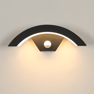 Pheashine Black U-Shape Outdoor Wall Sconce24W 29X10Cm Ip65 With Motion And Light Sensor 3000K Warm White from B&Q