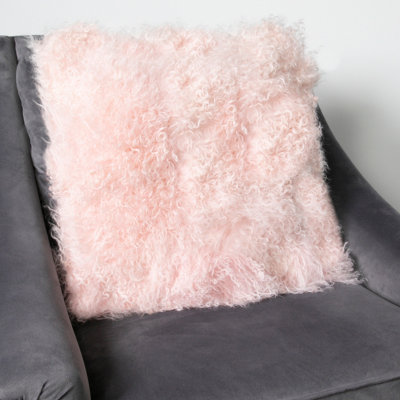 Native Natural Genuine Curly Sheepskin Cushion from B&Q