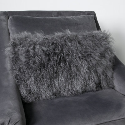 Native Natural Genuine Curly Sheepskin Cushion from B&Q