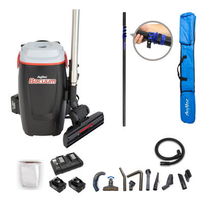 Skyvac Bacuum High-Level Back-Pack Vacuum Battery Powered 7M Telescopic Pole Package from B&Q