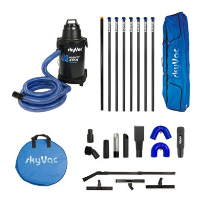 Skyvac Mighty Atom Gutter Vacuum Elevate 44mm 8 Pole Package (Reach Heights Up To 10.5M/34Ft) from B&Q
