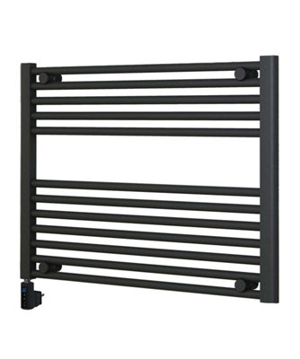 B&Q -  Adige Horizontal Anthracite Electric Towel Rail With Wi-Fi Control 800mm Wide600mm High