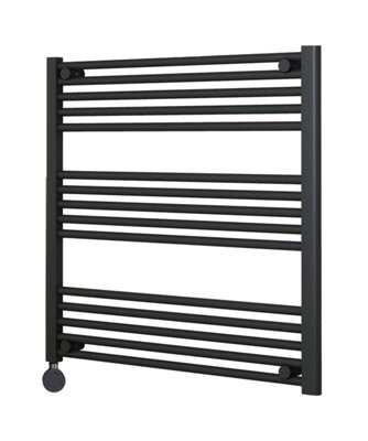 B&Q -  Adige Anthracite Electric Towel Rail 800mm Wide800mm High
