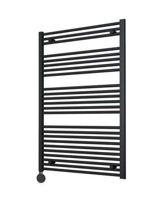 B&Q -  Adige Vertical Anthracite Electric Towel Radiator 800mm Wide1200mm High