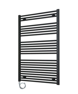 B&Q -  Adige Vertical Anthracite Electric Towel Rail 800mm Wide1200mm High