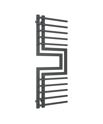 B&Q -  Adige Slizza Designer Towel Radiator 500mm Wide1300mm High S-Shaped Anthracite