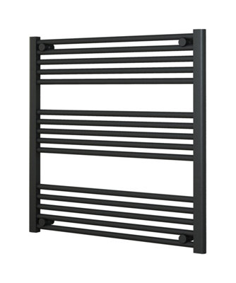 B&Q -  Adige Horizontal Anthracite Towel Radiator 800mm Wide800mm High