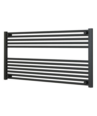 B&Q -  Adige Horizontal Anthracite Towel Radiator 1200mm Wide600mm High