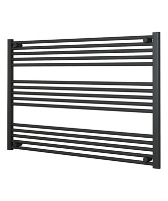 B&Q -  Adige Horizontal Anthracite Towel Radiator 1200mm Wide800mm High