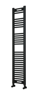 B&Q -  Adige Narrow Black Towel Radiator 300mm Wide1500mm High