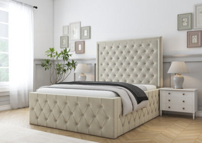 Comfort Beds Winchester Cream Plush Bed Frame from B&Q