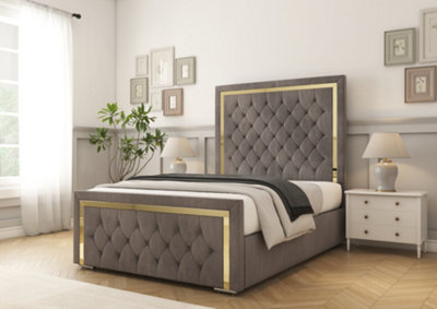 Comfort Beds Sofia Gold Slate Naples Bed Frame from B&Q