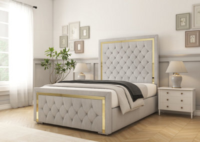 Comfort Beds Sofia Gold Silver Naples Bed Frame from B&Q