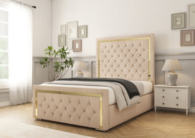 Comfort Beds Sofia Gold Sand Naples Bed Frame from B&Q
