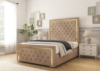 Comfort Beds Sofia Gold Mink Naples Bed Frame from B&Q
