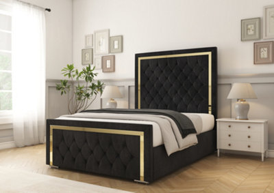 Comfort Beds Sofia Gold Black Naples Bed Frame from B&Q