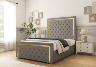 Comfort Beds Sofia Gold Pewter Dumfries Bed Frame from B&Q