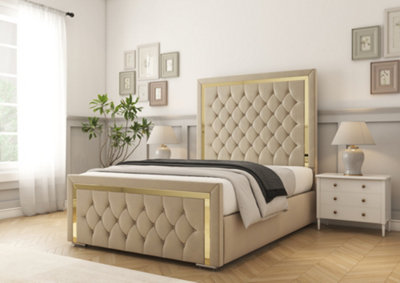 Comfort Beds Sofia Gold Almond Conistan Bed Frame from B&Q