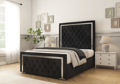 Comfort Beds Sofia Gold Black Naples Bed Frame from B&Q
