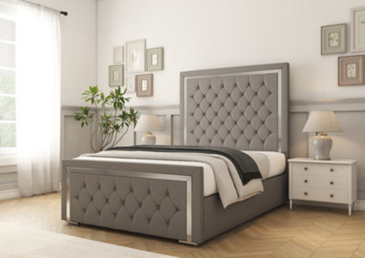 Comfort Beds Sofia Gold Pewter Dumfries Bed Frame from B&Q
