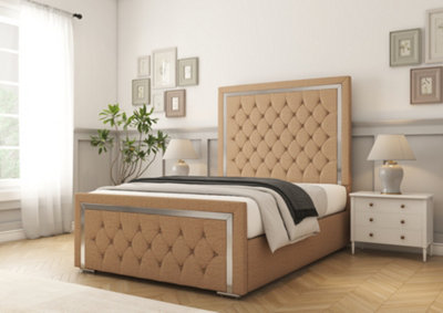Comfort Beds Sofia Gold Latte Dumfries Bed Frame from B&Q