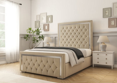 Comfort Beds Sofia Gold Almond Conistan Bed Frame from B&Q