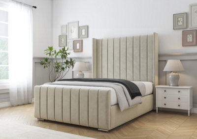 Comfort Beds Serena Cream Plush Bed Frame from B&Q