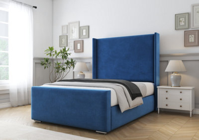Comfort Beds Madrid Navy Plush Bed Frame from B&Q