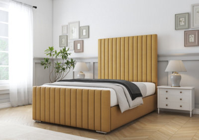 Comfort Beds Khloe Mustard Plush Bed Frame from B&Q