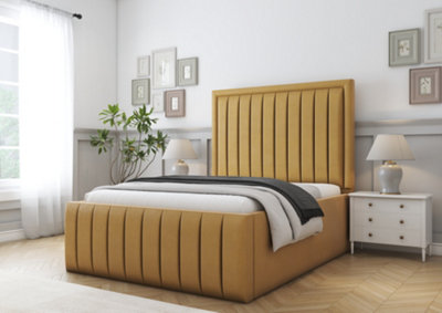 Comfort Beds Emperor Mustard Plush Bed Frame from B&Q