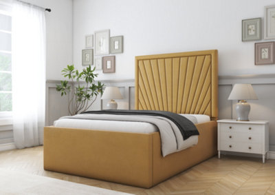 Comfort Beds Kensington Mustard Plush Bed Frame from B&Q