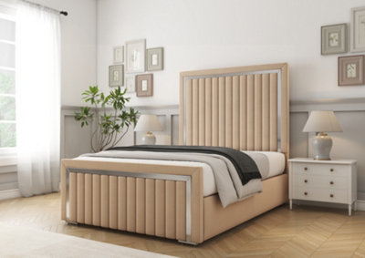 Comfort Beds Boston Chrome Pebble Plush Bed Frame from B&Q