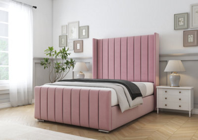 Comfort Beds Serena Blush Plush Bed Frame With Mattress from B&Q