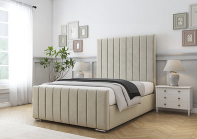 Comfort Beds Sara Cream Plush Bed Frame With Mattress from B&Q