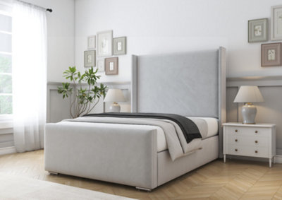 Comfort Beds Madrid Silver Plush Bed Frame With Mattress from B&Q