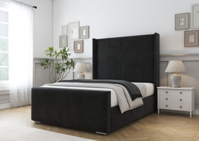 Comfort Beds Madrid Black Plush Bed Frame With Mattress from B&Q